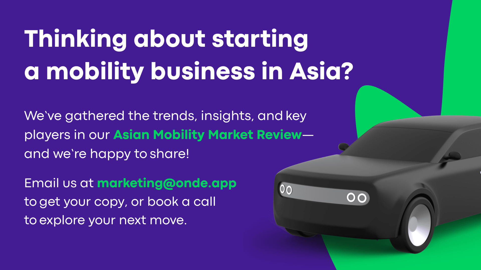 With a platform like Onde, you can get to market faster and start growing from day one.