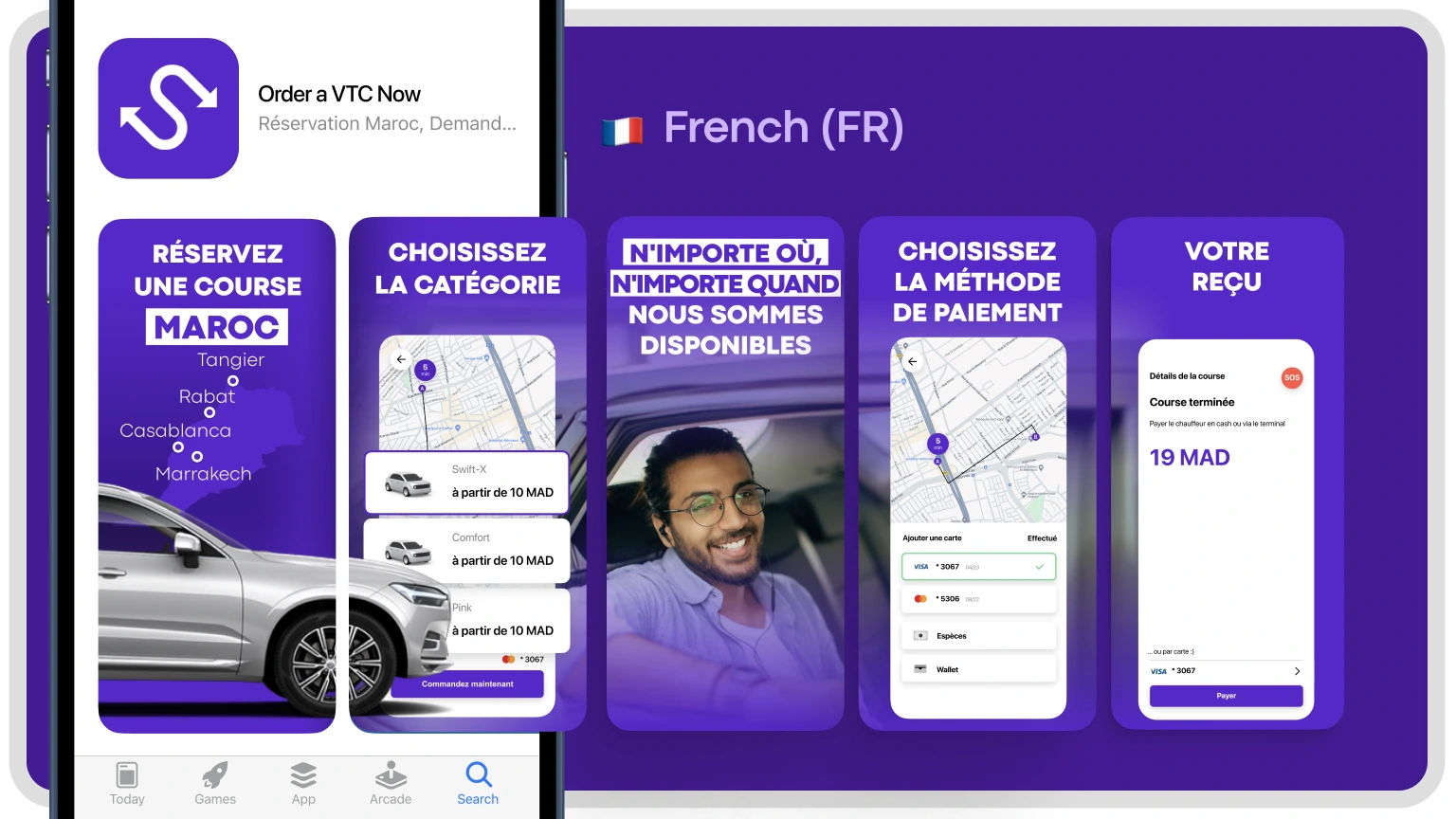 For Morocco, App Store search algorithm analyses keywords from three app localizations: French