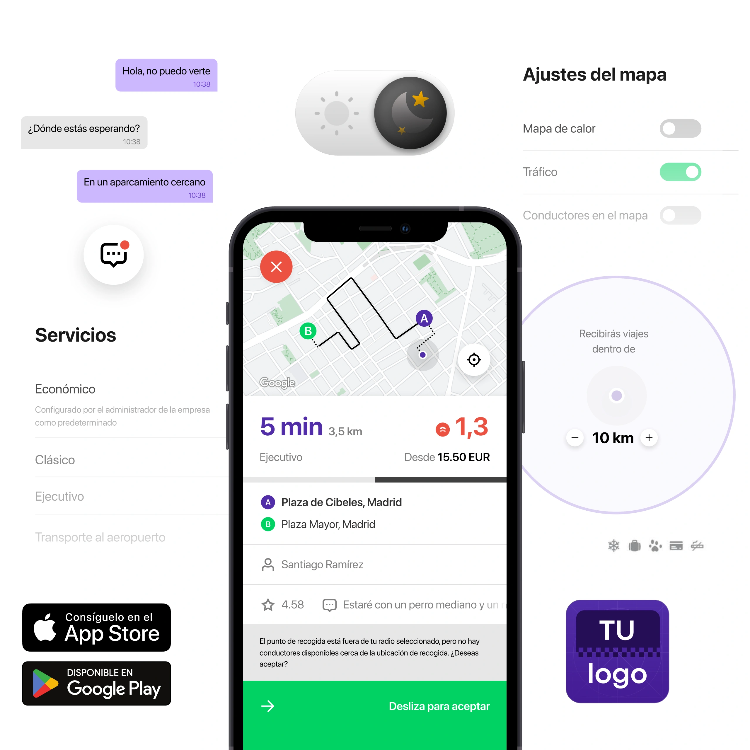 La aplicación del Conductor está diseñada para mejorar la experiencia laboral de los conductores simplificando los pagos, asignando pedidos de forma rápida y justa, y gamificando la aceptación de pedidos.