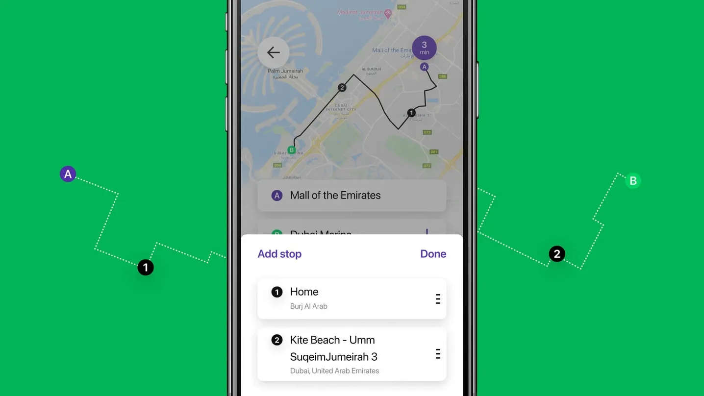 multiple drop-off customer ride-hailing app Onde