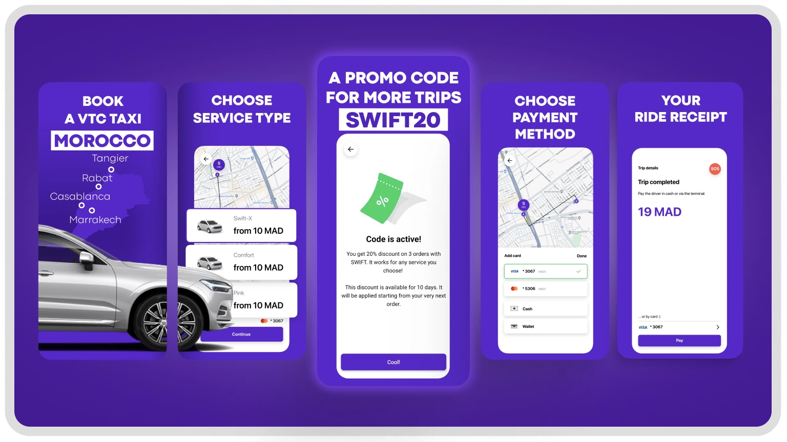 With the help of screenshots, the Onde team showed the main advantages and features of the app
