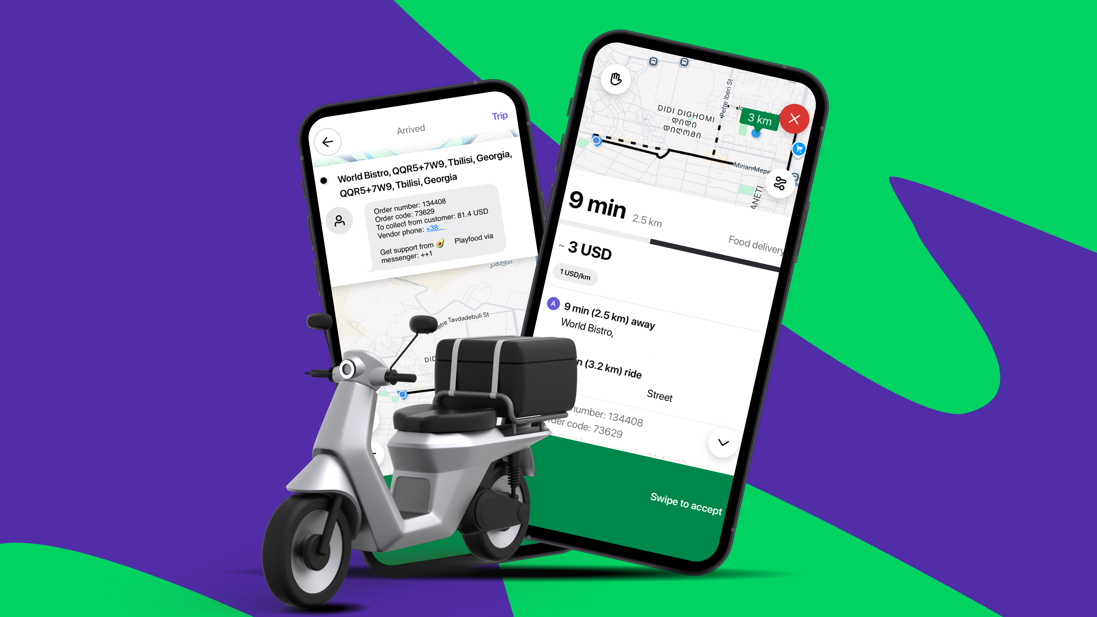Driver app delivery order screen