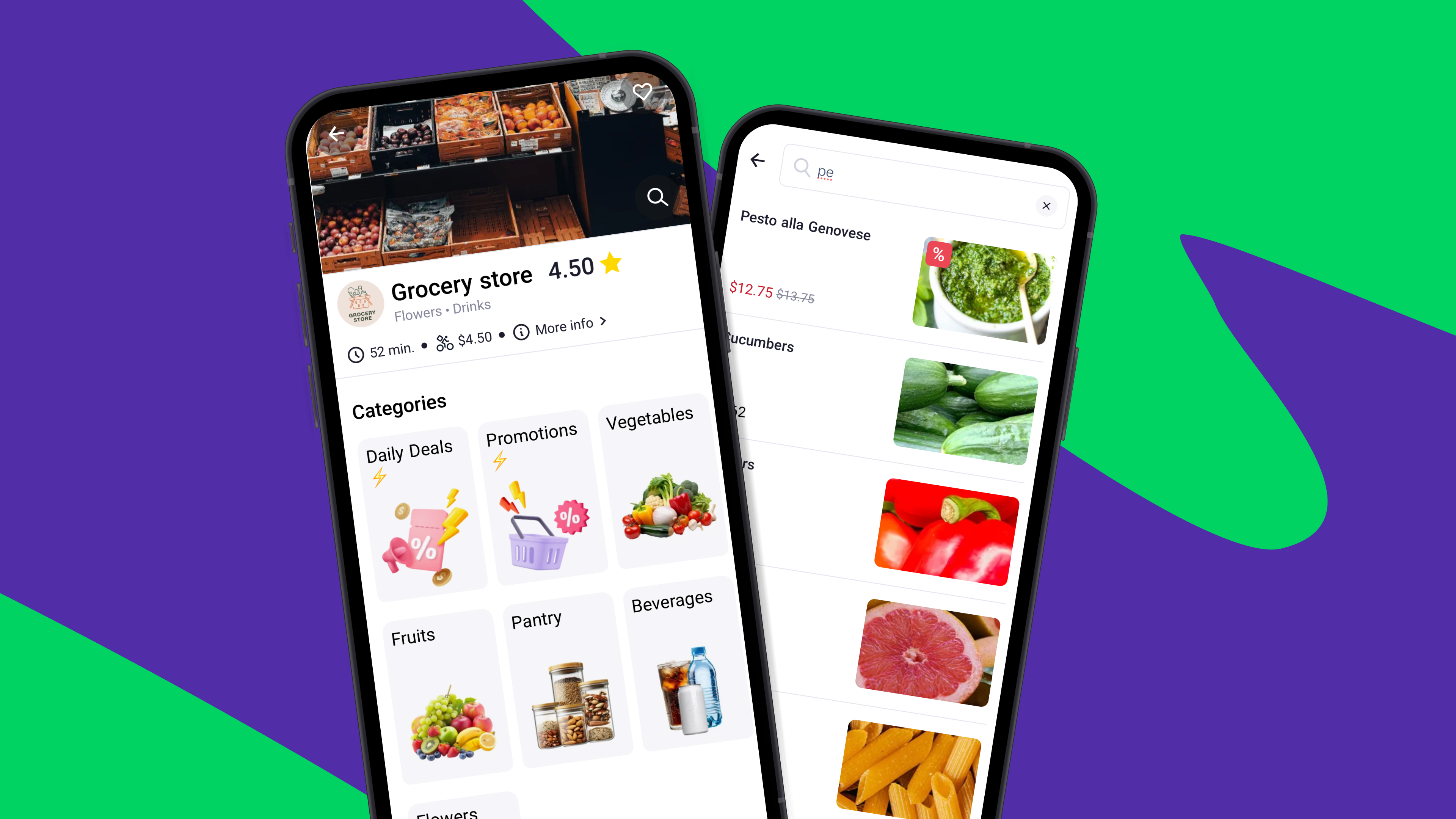 Customer selects items