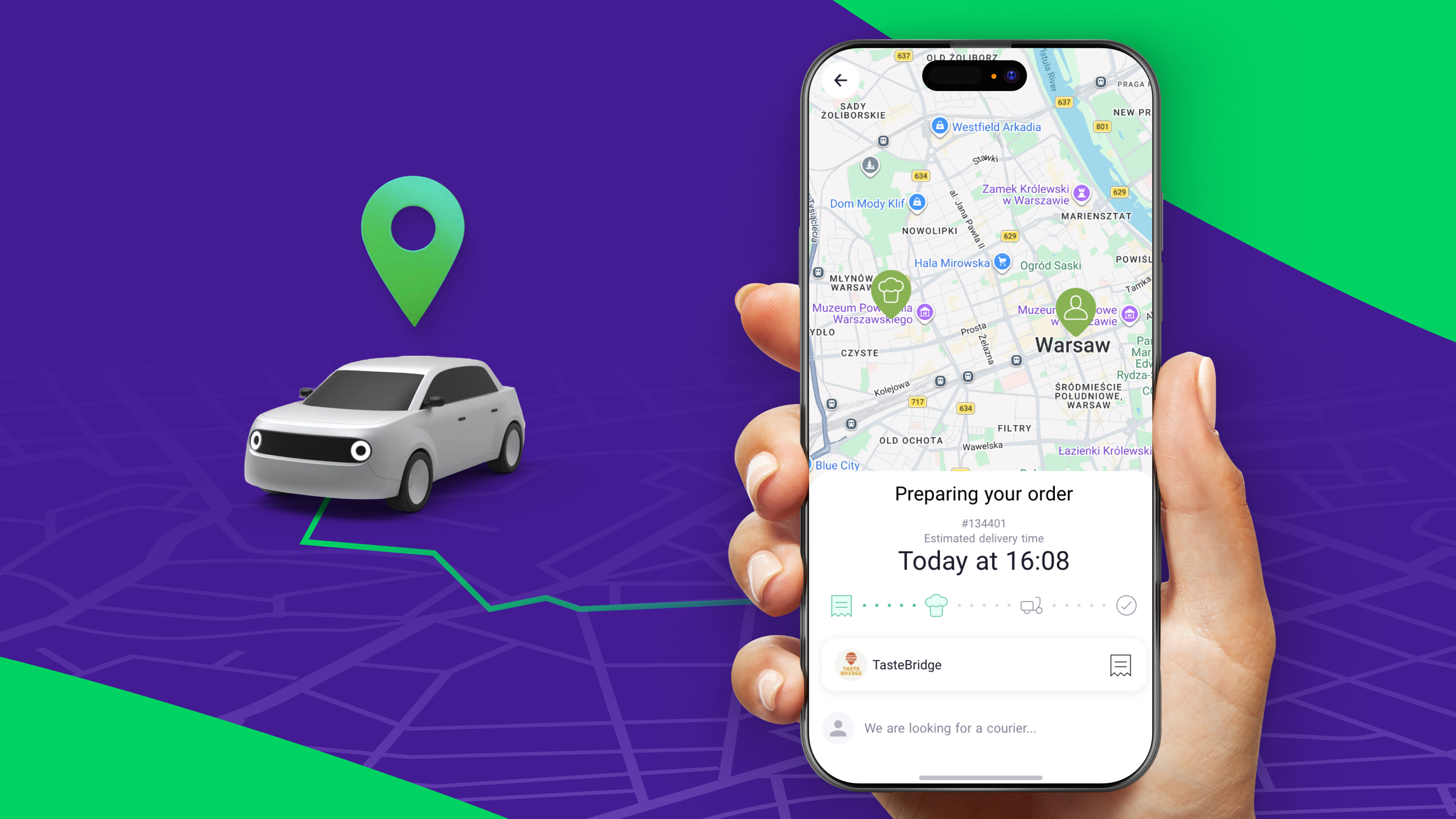 Live courier tracking map