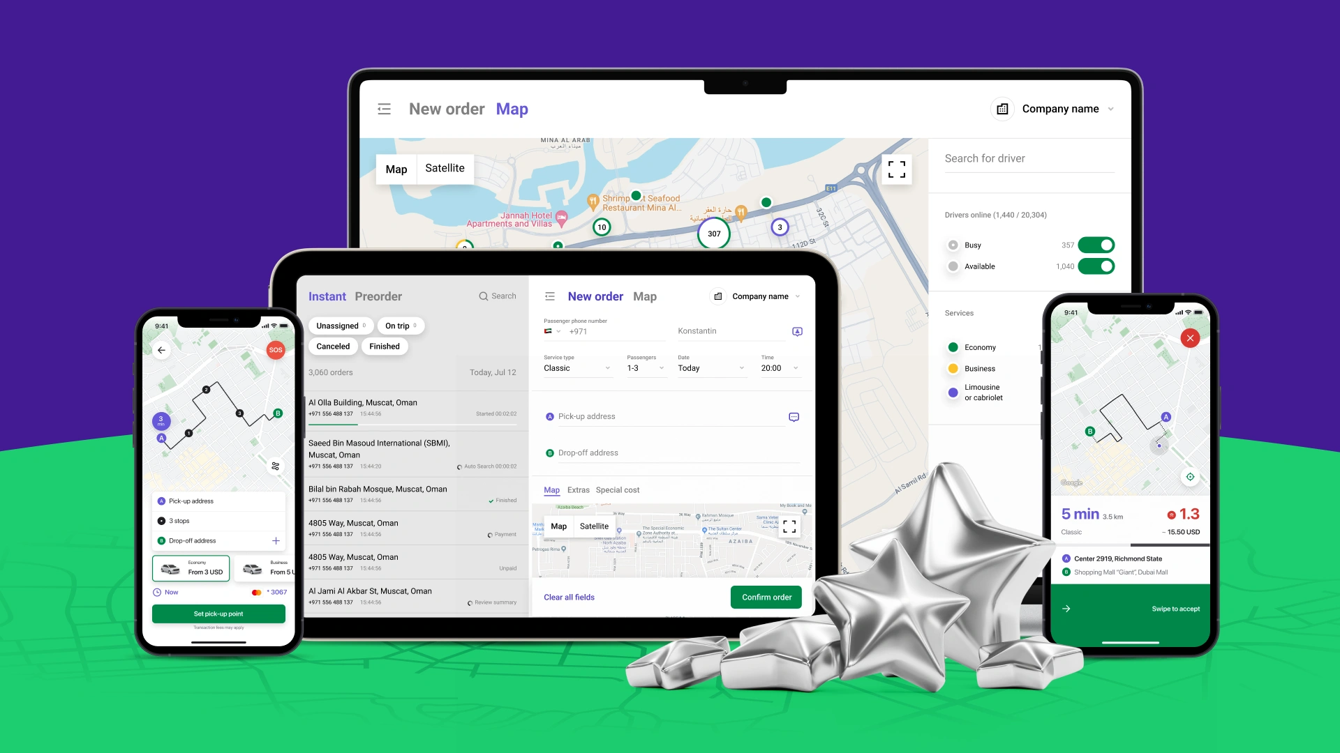 modern taxi fleet branding for global markets