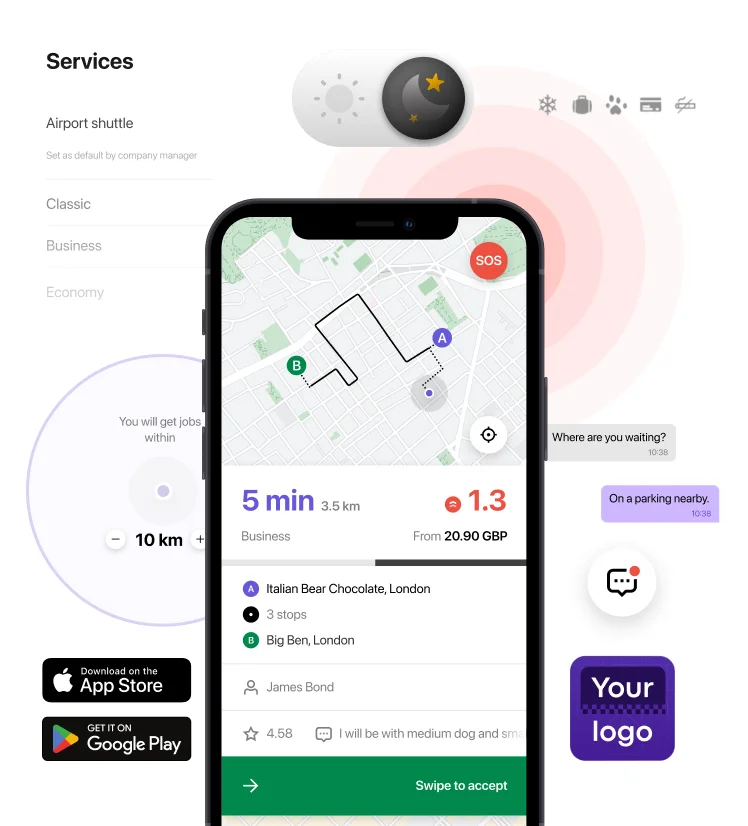 Aplicación para conductores