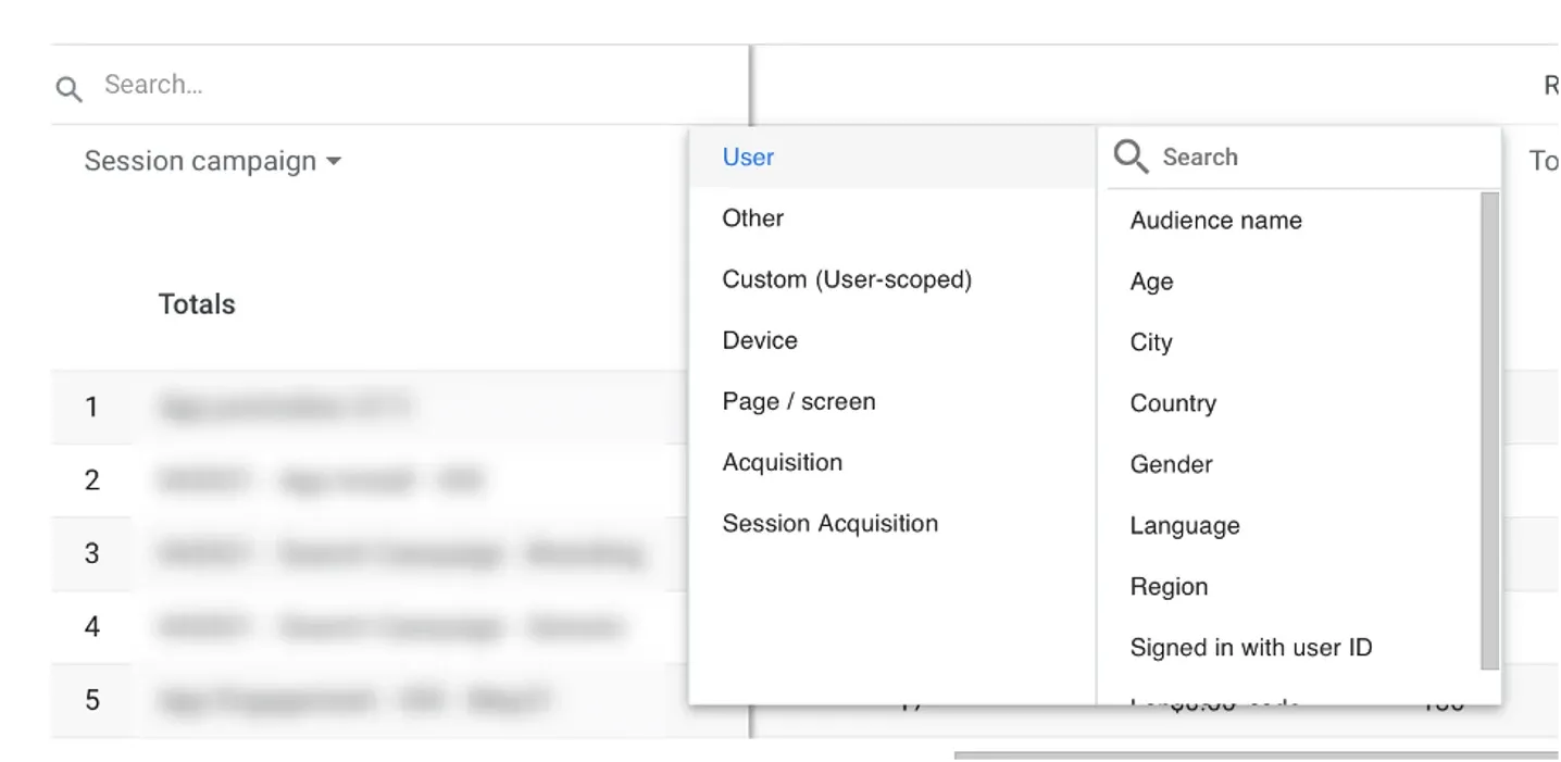 google analytics overview acquisition dimensions