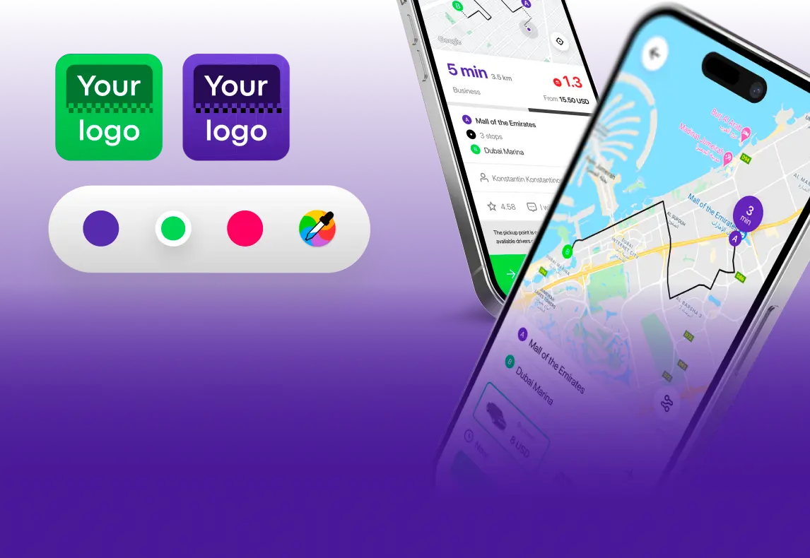 <p><span>Passenger &amp; Driver apps for iOS &amp; Android</span></p>