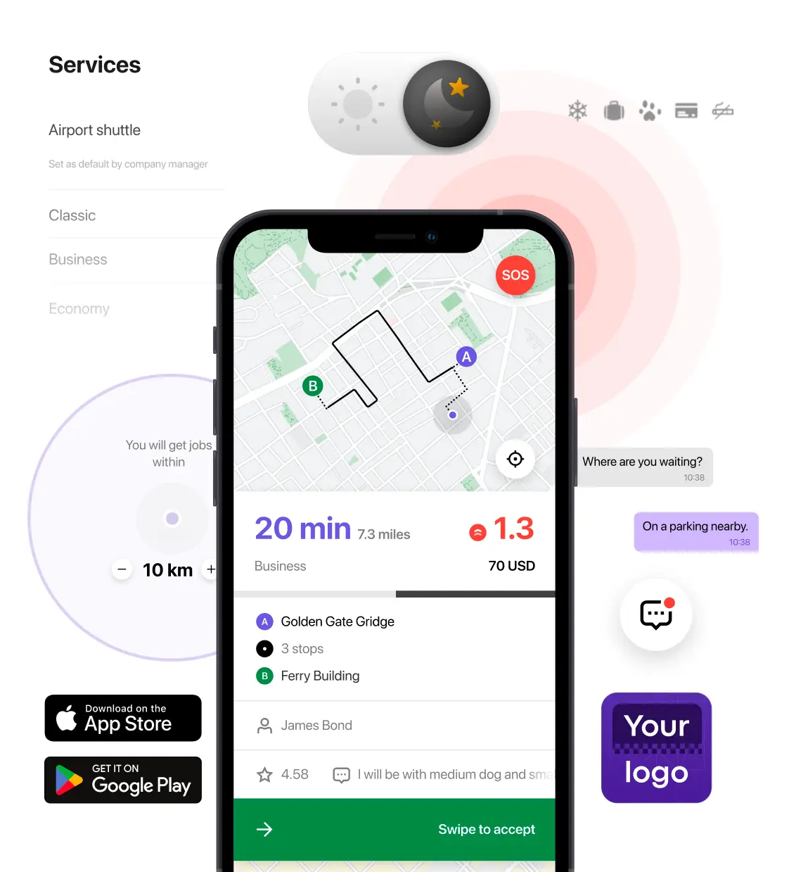 Aplicación para conductores