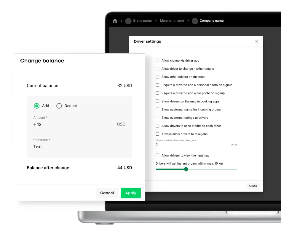 Planos de condutores personalizáveis