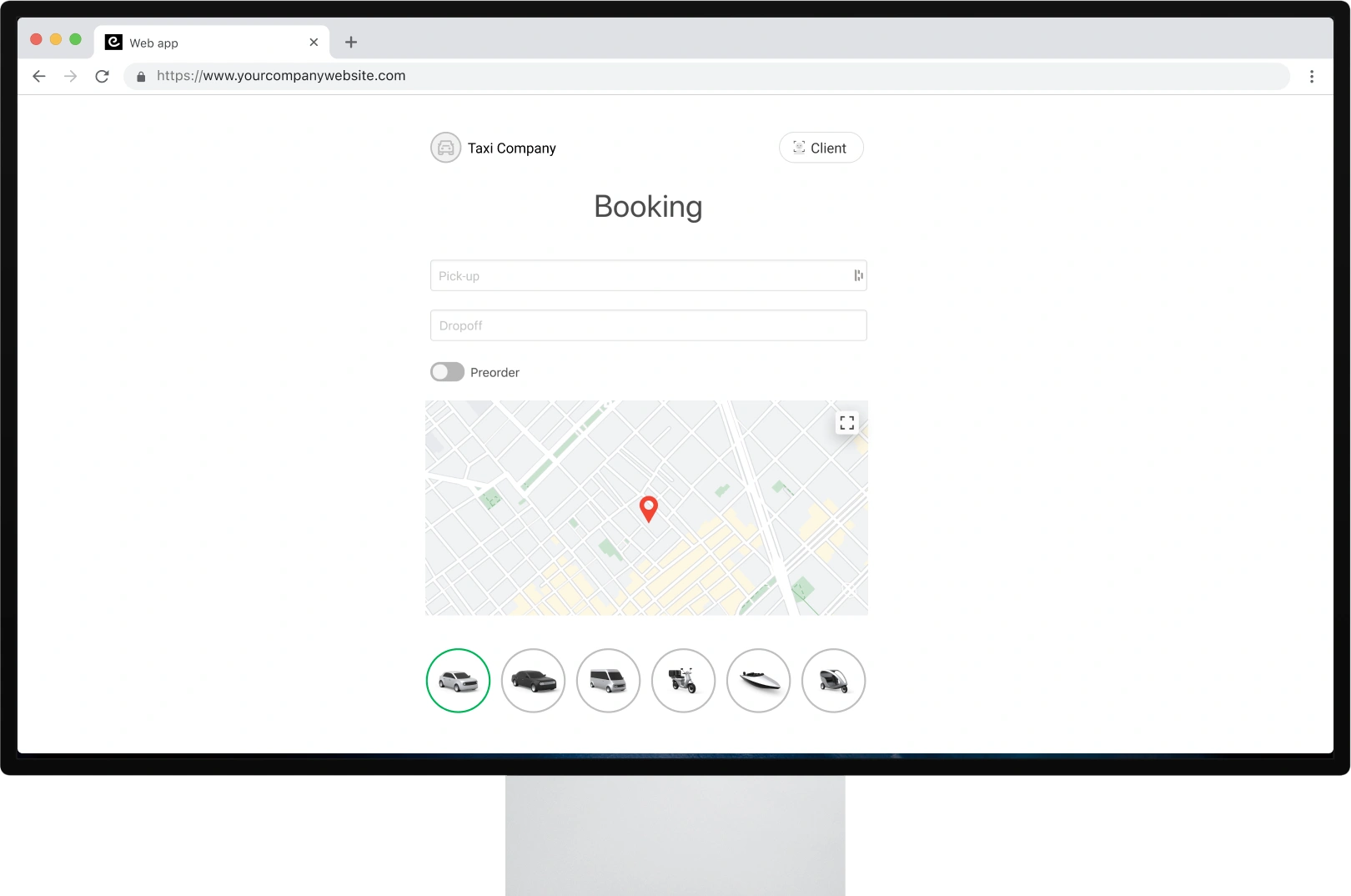 Web booking app